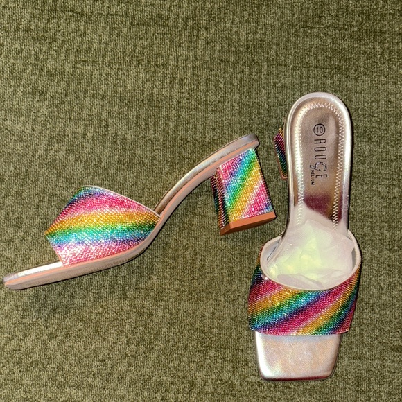 Rogue Multicolor Striped Mules - Picture 2 of 4